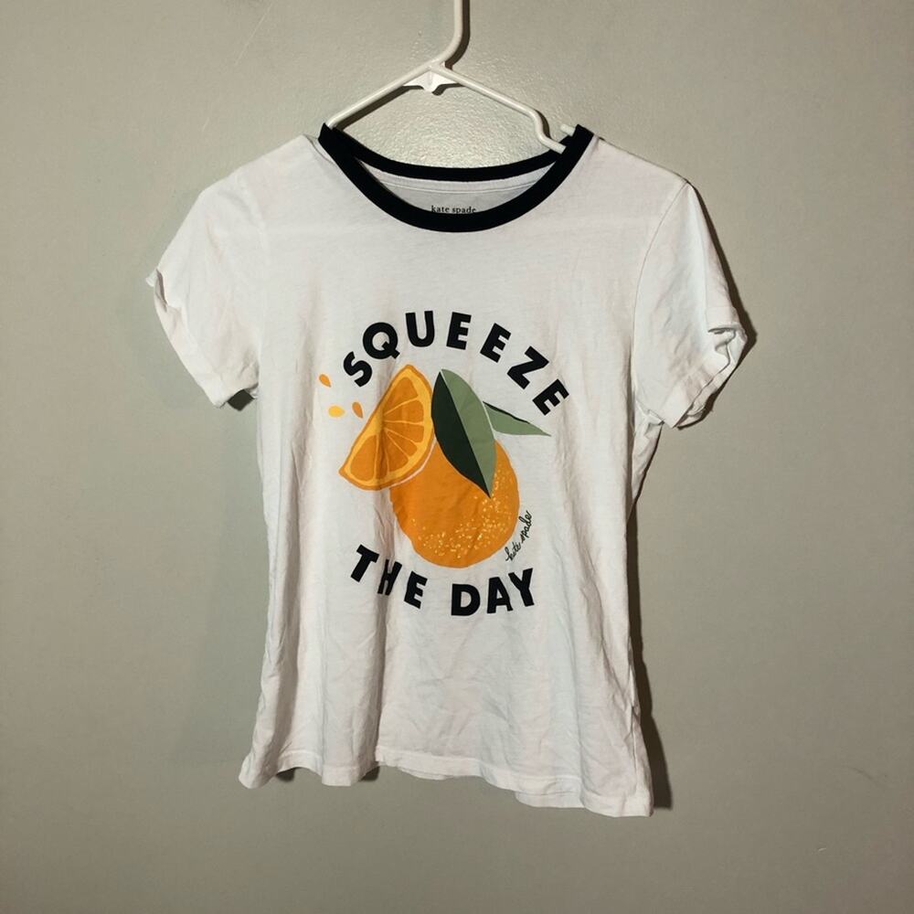 Kate spade New York women S tshirt squeeze the day orange fruit graphic sparkle